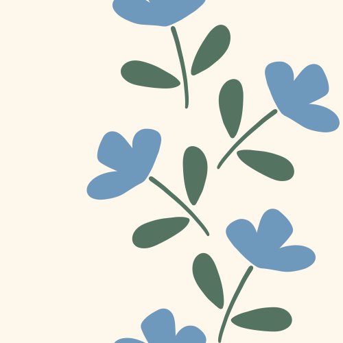 blue floral design