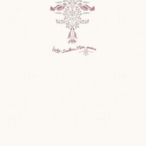 Swallows print and flowers with a textured background