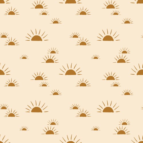 a light beige background with boho sunsets scattered across the design