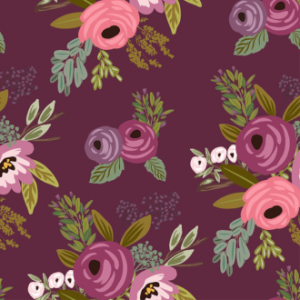 purple floral by shop cabin