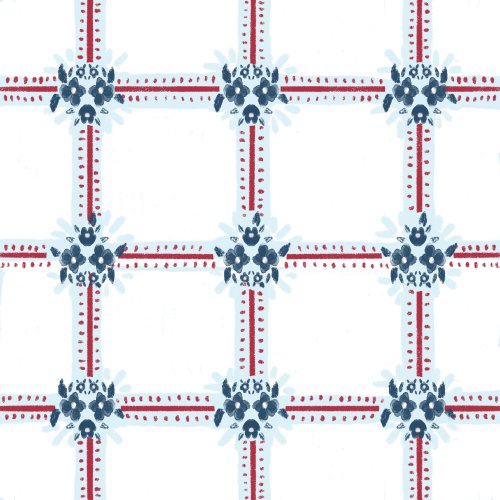 vintage flour sack plaid red white and blue