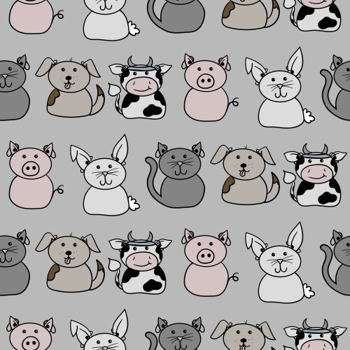 animals with hearing aids on a gray background