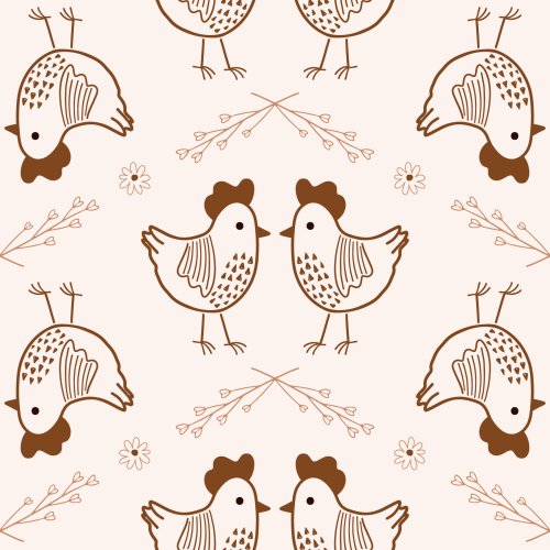 cute farm animal pattern design with chicken