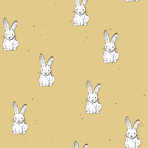 Sketched Easter Rabbit design in boho style