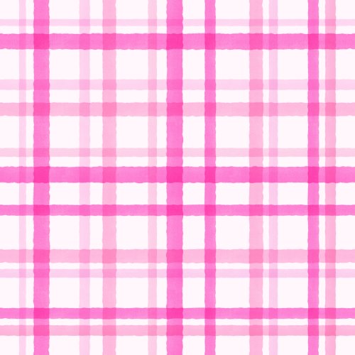 pink watercolor plaid fabric