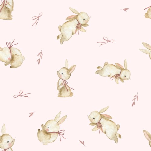 baby bunnies on pink background