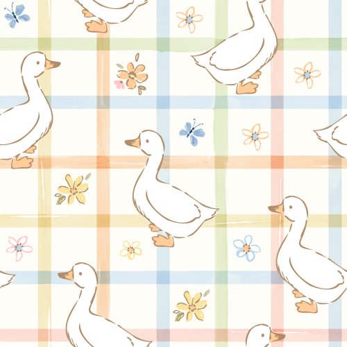 Sweet ducks and goose and gingham