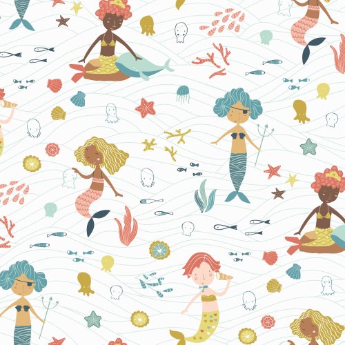 mermaids and sea life design