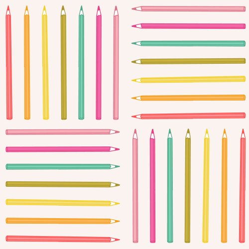 Cute rainbow pencils in a checker pattern by Ashes and Ivy.