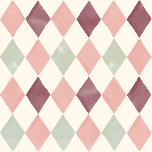 Watercolor diamonds in an argyle pattern.