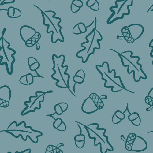 Tossed acorns and leaves, Fall Autumn print 