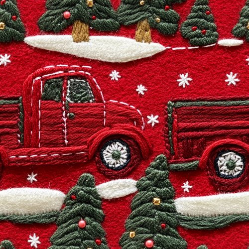 felted christmas trucks