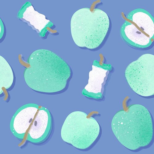 fun colored apples in a tossed pattern for back to school