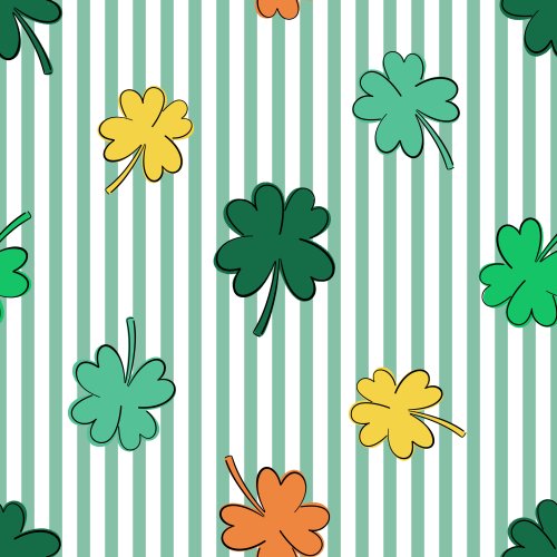 St Patrick's Day Clover Stripes Green, Orange, Yellow