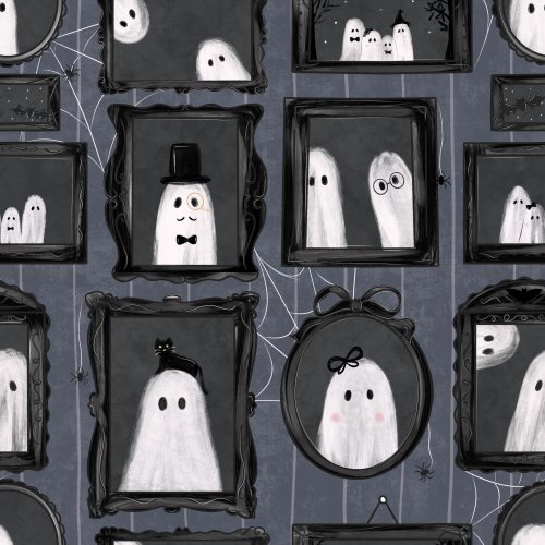 Painted ghost in gothic picture frames