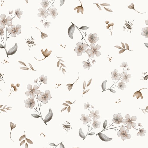 Floral Sarah in Beige Ivory 