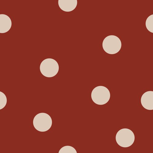 burgundy and tan dots