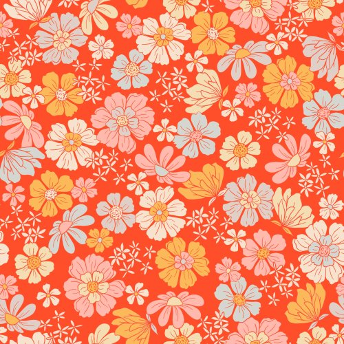 red summer floral