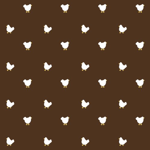 white chickens on a brown background