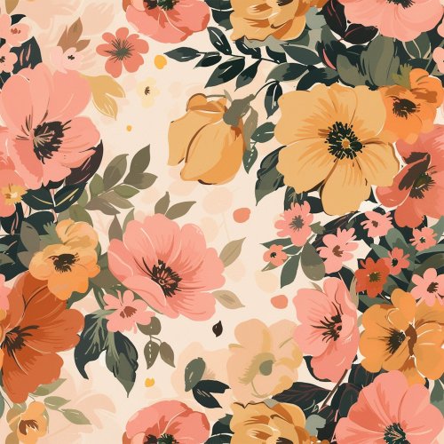 peach and yellow floral