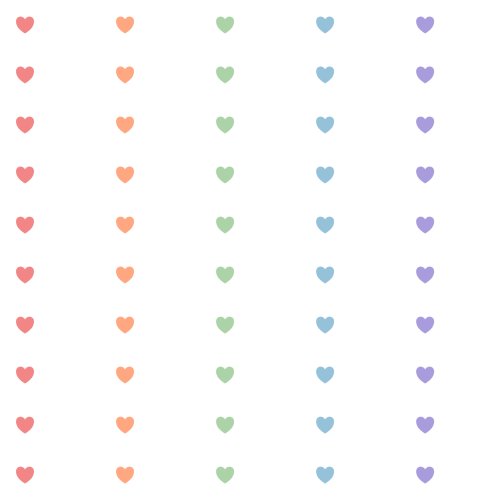 Vertical heart stripes.