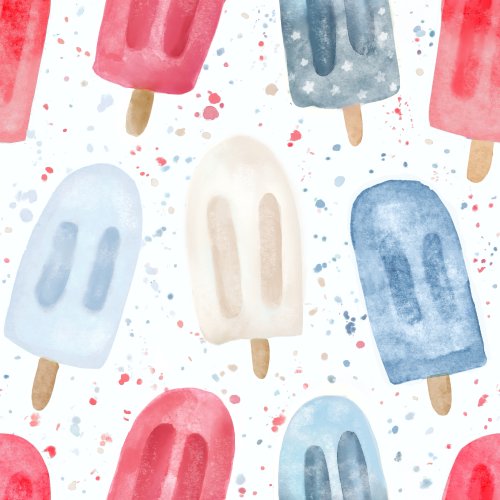 red white and blue watercolor popsicles for summer