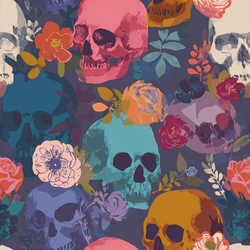 colorful halloween skulls