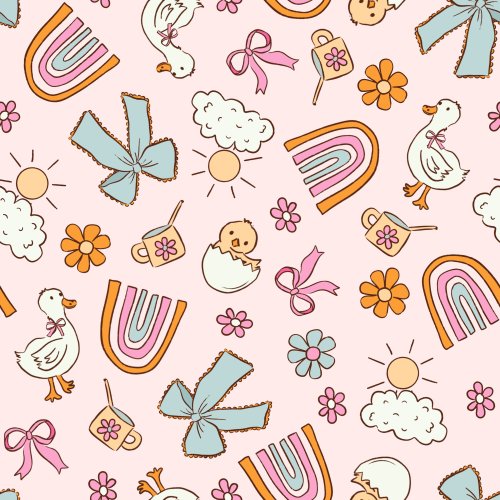 spring rainbows with ducks and bows