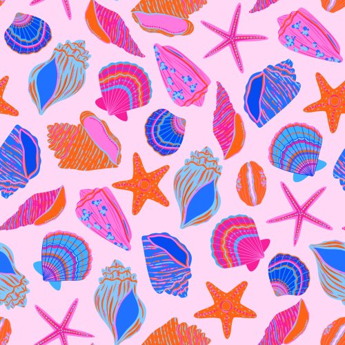 colorful summer seashells