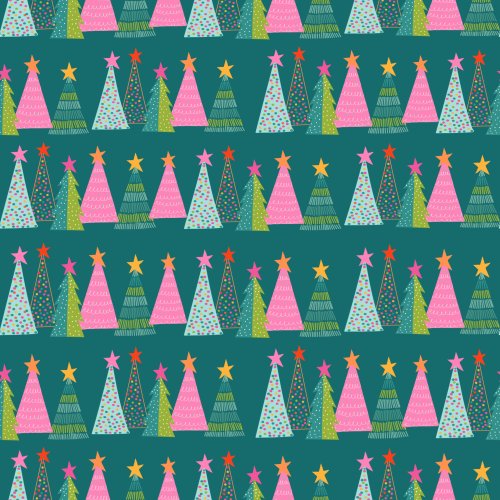 pink green and white christmas trees