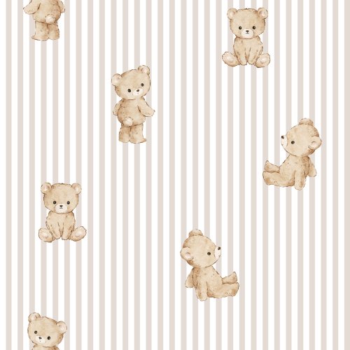 Hand drawn teddy bears with stripes.