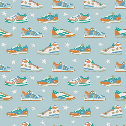 retro sneaker seamless pattern