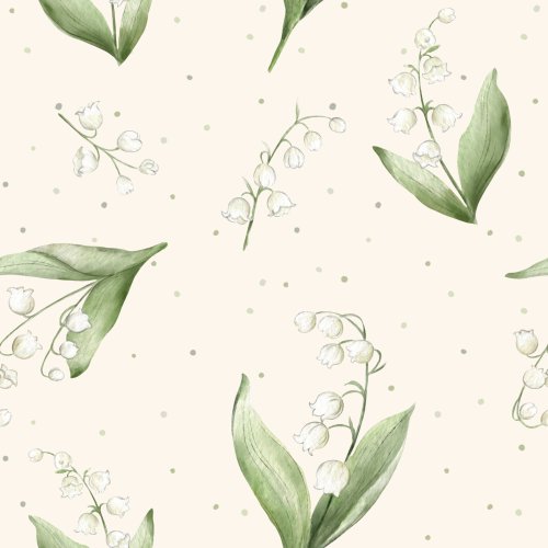 Hand drawn lily of the valley flower design.