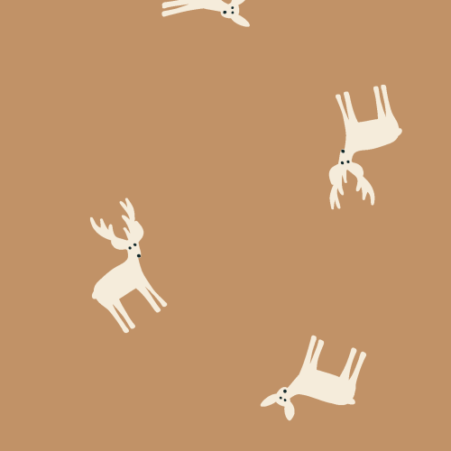 winter deer tossed in minimal design