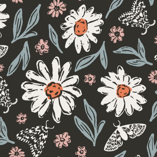 Whimsical witch’s broom fabric pattern – great for playful Halloween decor and fun DIY costumes!