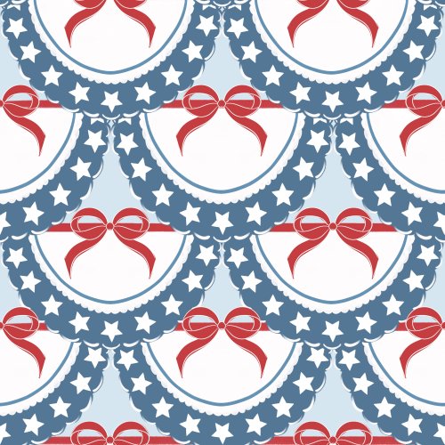 Patriotic bunting with red bows 