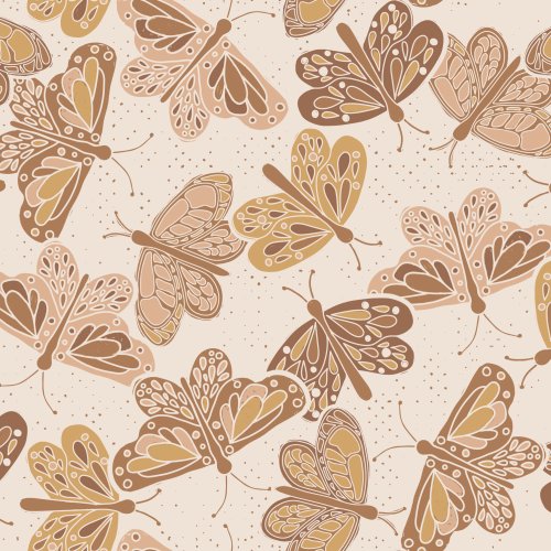 Multidirectional hand drawn butterflies on a textured background.