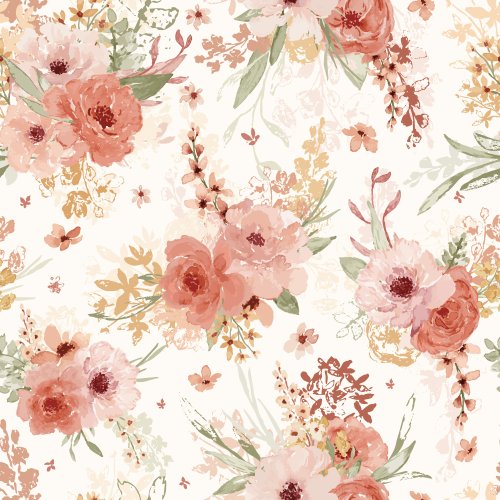 Autumn bouquets in soft watercolor tones