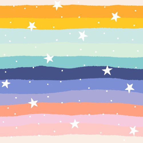 rainbow sky stripes and stars