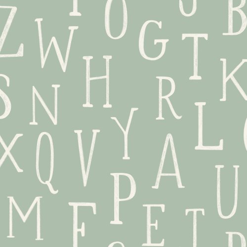 Alphabet Letters Hand Drawn in off-white on a solid color background