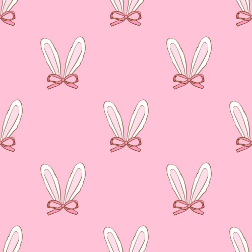 bunny ears and bows on pink background