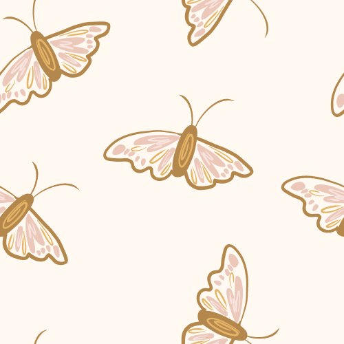 mauve butterflies on cream background