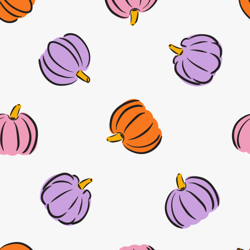 Tossed pumpkins purple, pink and orange 