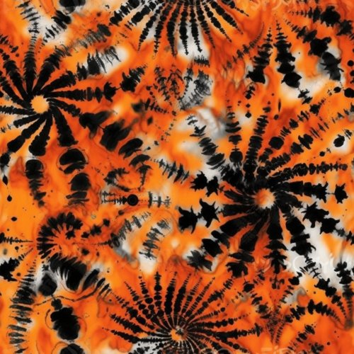 black and orange halloween tie dye design