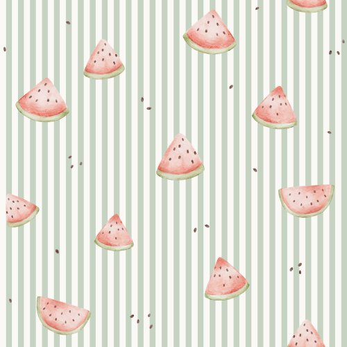 Hand drawn watermelon with stripes.