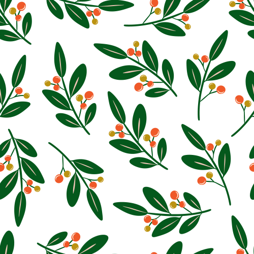 Tossed Christmas Foliage and berries 