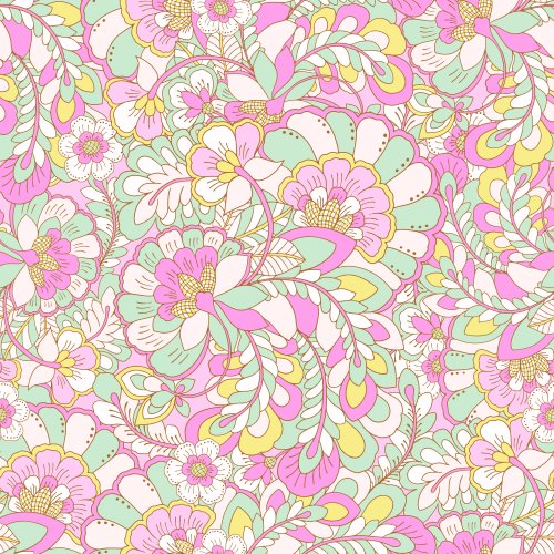 Candy Pop Retro Floral in Pink and Green