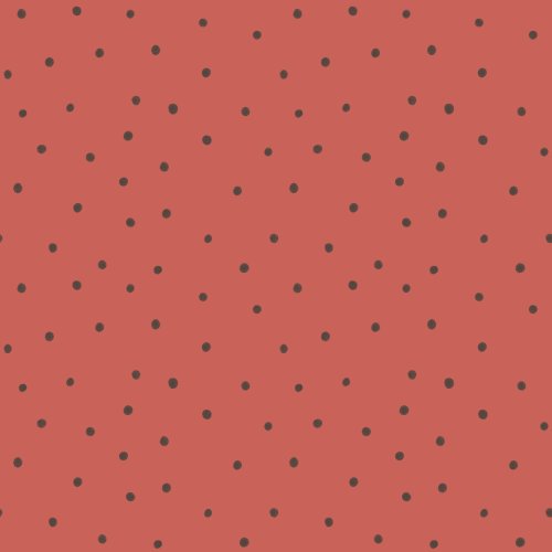 Rusty red with dark brown painted dots 