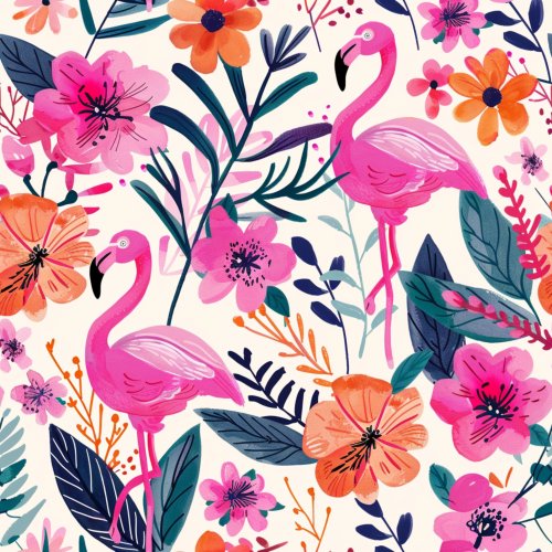 flamingo floral design