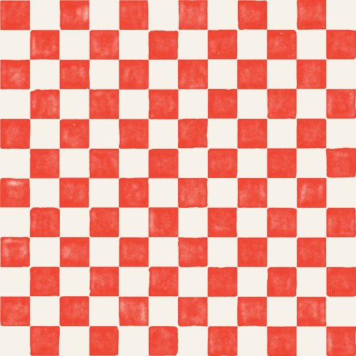 Watercolor checks on a solid background.